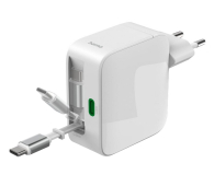 Hama ŁADOWARKA GAN 30W Z ZWIJANYM KABLEM 2 USB-C BIAŁA - 1548500 - zdjęcie 3